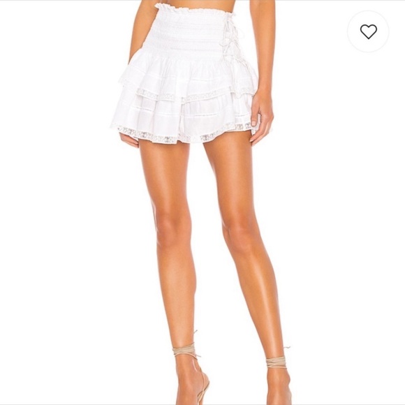 LoveShackFancy Mira Skirt in White Sz XS - Picture 1 of 4